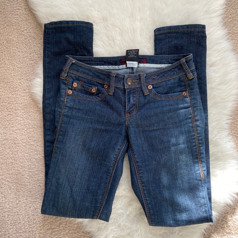Dark denim jeans